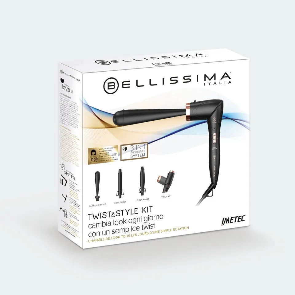 bellissima-twist-style-kit-3-en-1-rizador-moldeable-con-base-y-3-accesorios image 1