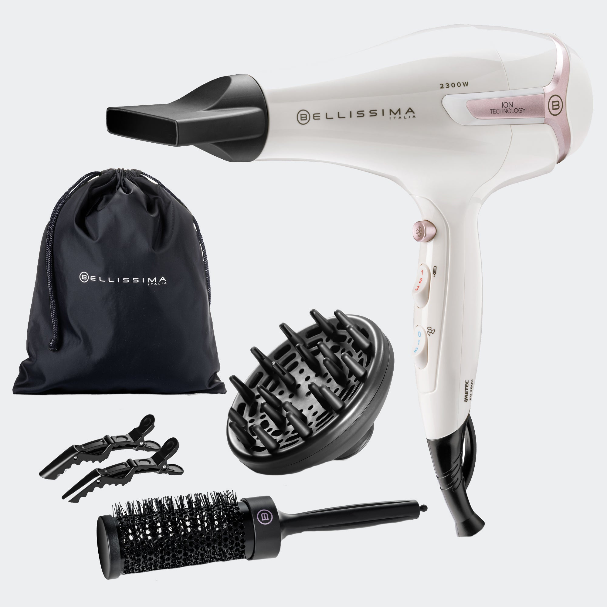 bellissima-k9-2600-secador-de-pelo-con-tecnolog-a-de-iones-y-accesorios-de-peina image 1