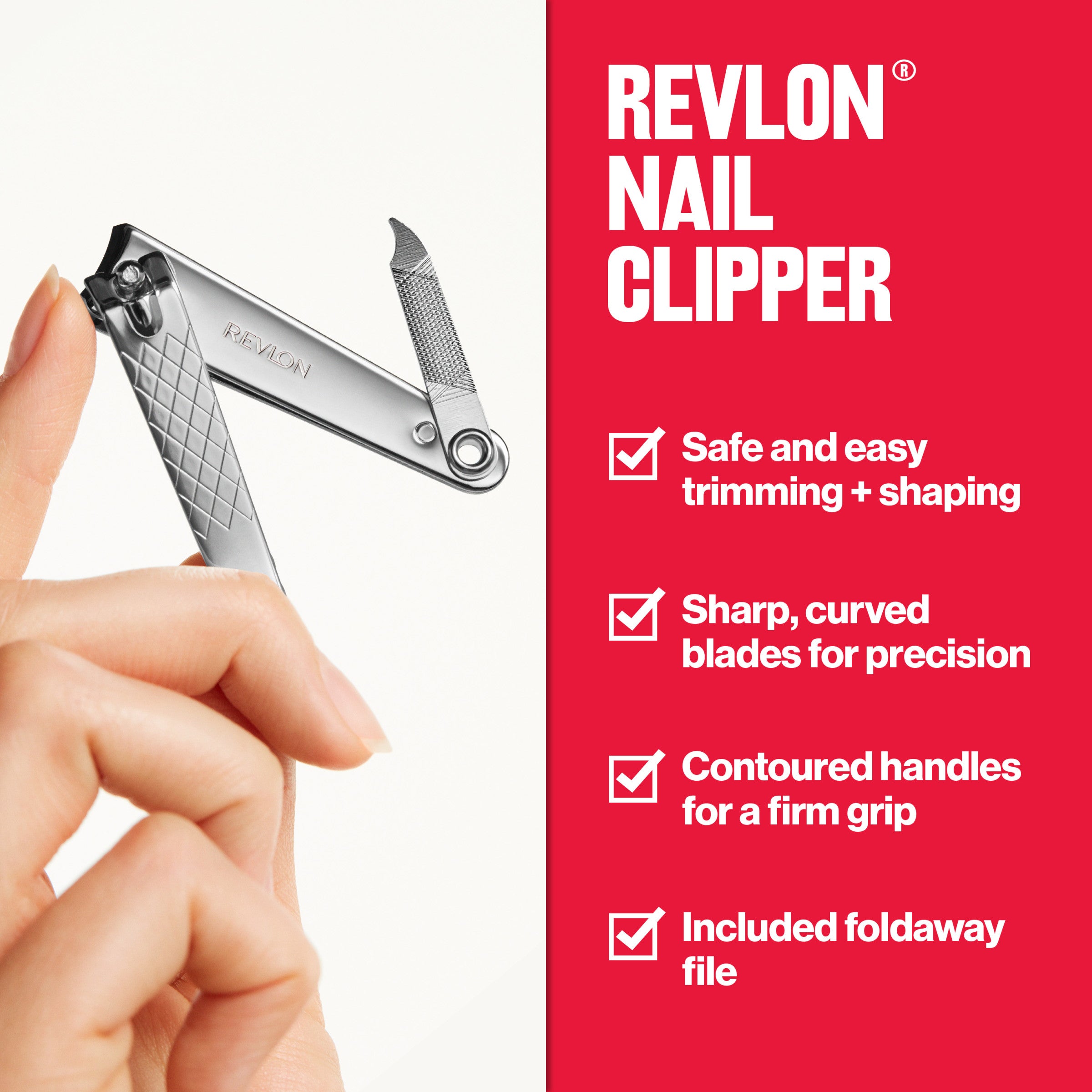 revlon-nail-clipper-corta-as-de-acero-inoxidable-con-lima-plegable-y-mango-ergon image 2