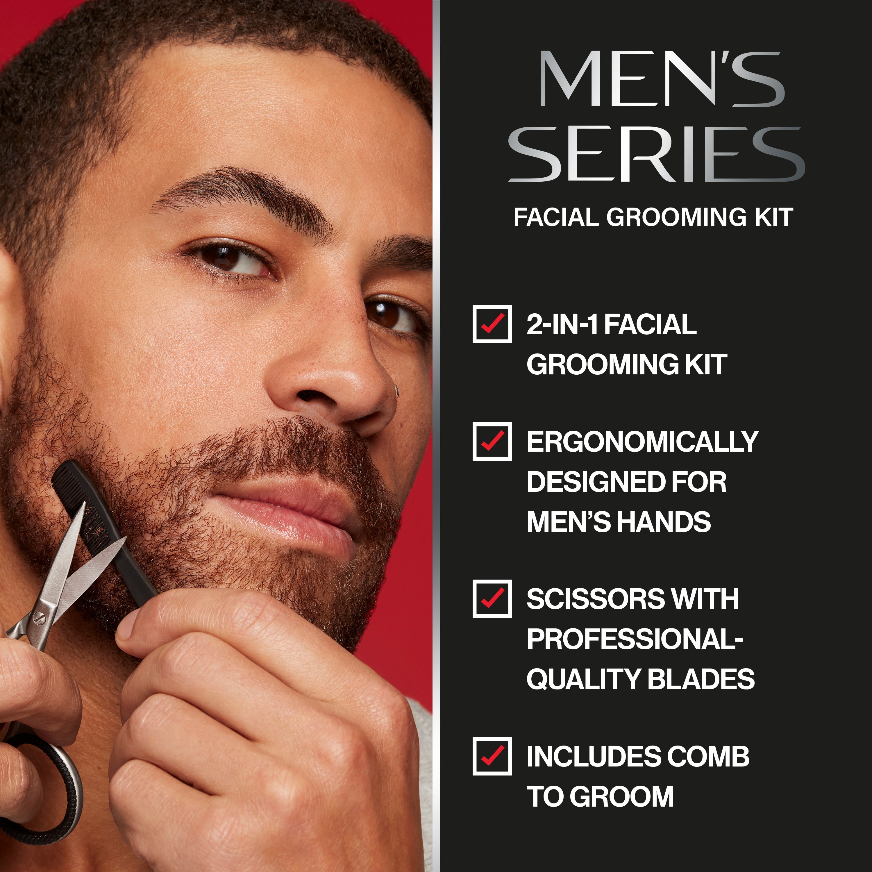 revlon-men-s-series-kit-facial-de-recorte-con-tijeras-y-peine image 2