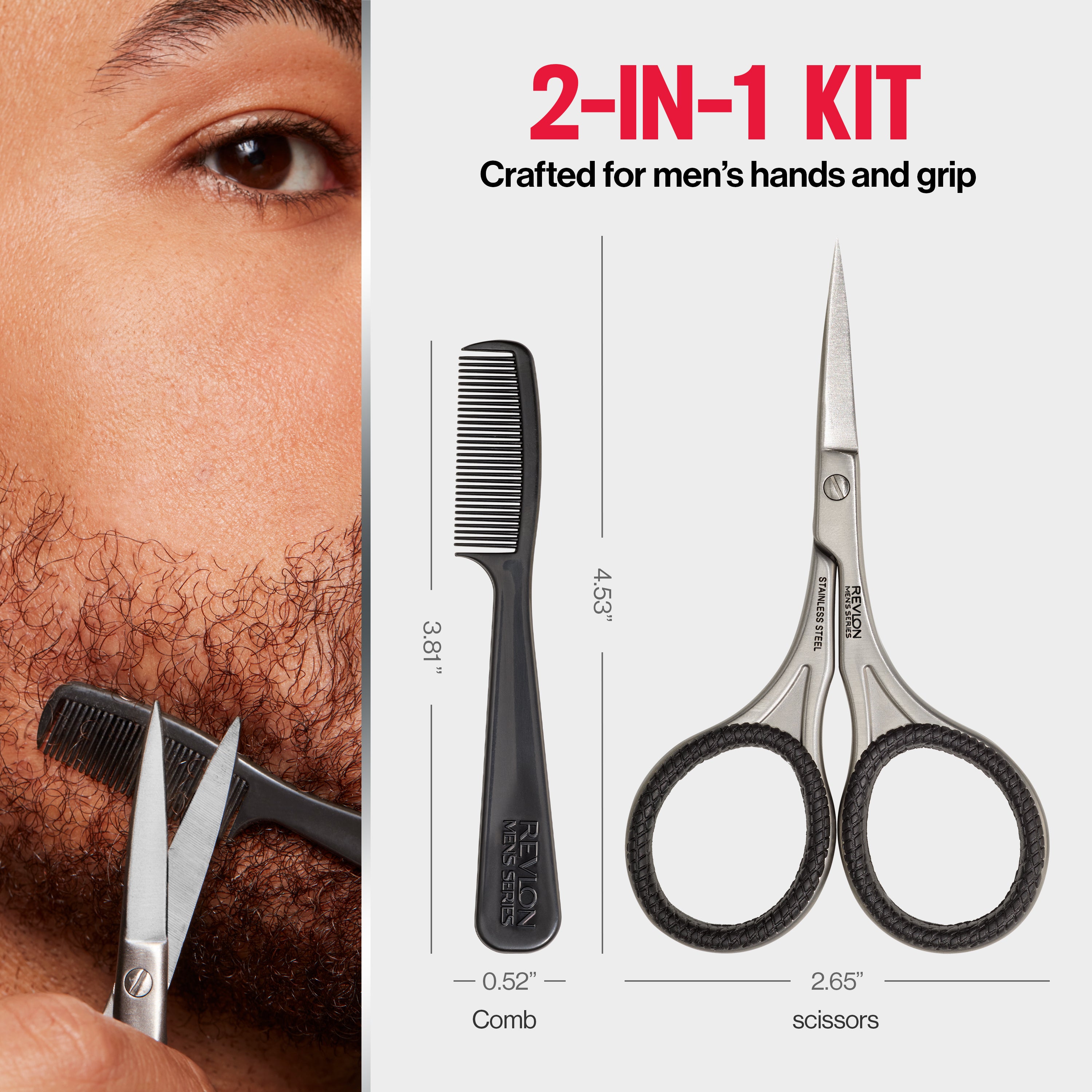 revlon-men-s-series-kit-facial-de-recorte-con-tijeras-y-peine image 4